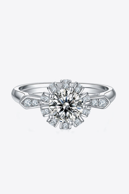 1 Carat Moissanite 925 Sterling Silver Ring - Rings - FITGGINS