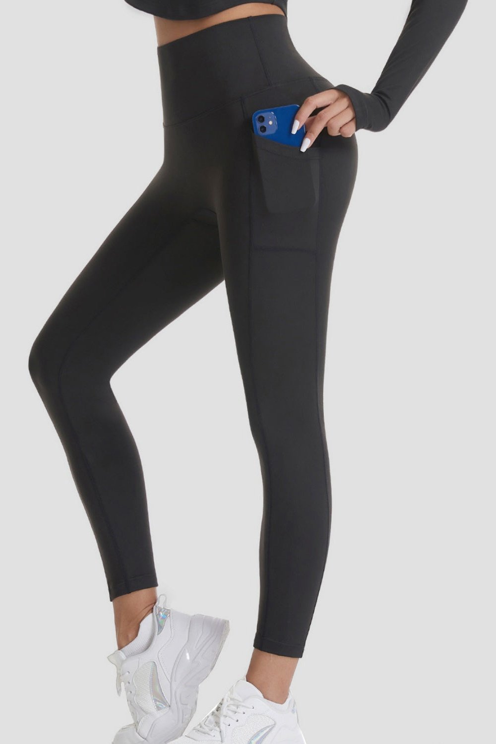 Pocketed High Waist Active Pants - Leggings - FITGGINS