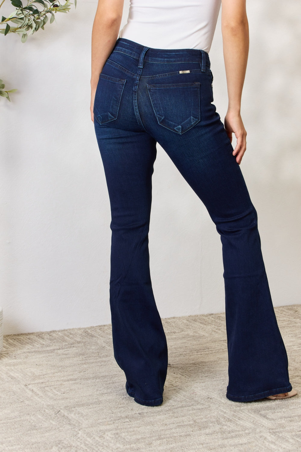 Kancan Full Size Mid Rise Flare Jeans - Jeans - FITGGINS