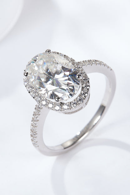 4.5 Carat Moissanite Halo Ring - Rings - FITGGINS