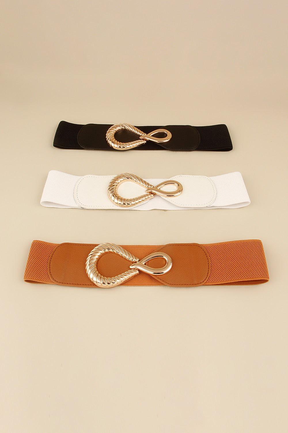 Ribbed Alloy Buckle Elastic Belt - Belt - FITGGINS