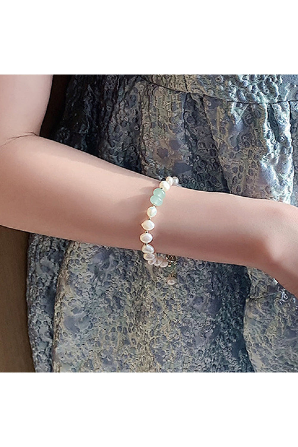 Pearl Green Stone Link Bracelet - Bracelets - FITGGINS