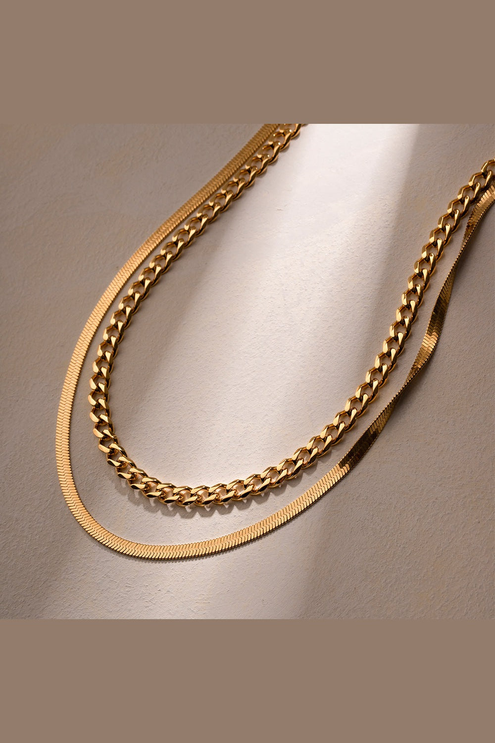 18K Gold-Plated Double Layered Necklace - Necklaces - FITGGINS