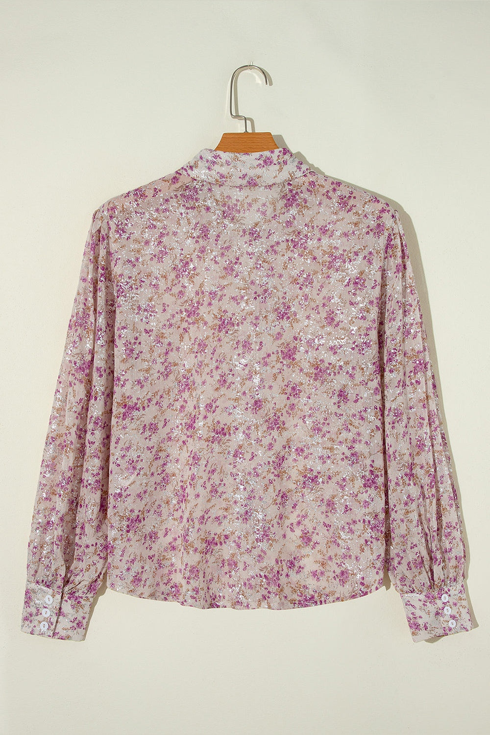 Printed Collared Neck Long Sleeve Shirt - Shirts - FITGGINS