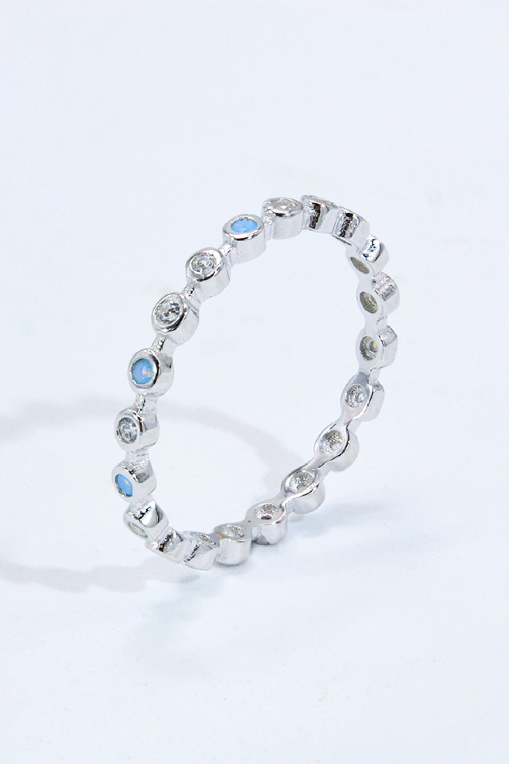 925 Sterling Silver Zircon and Natural Moonstone Ring - Rings - FITGGINS