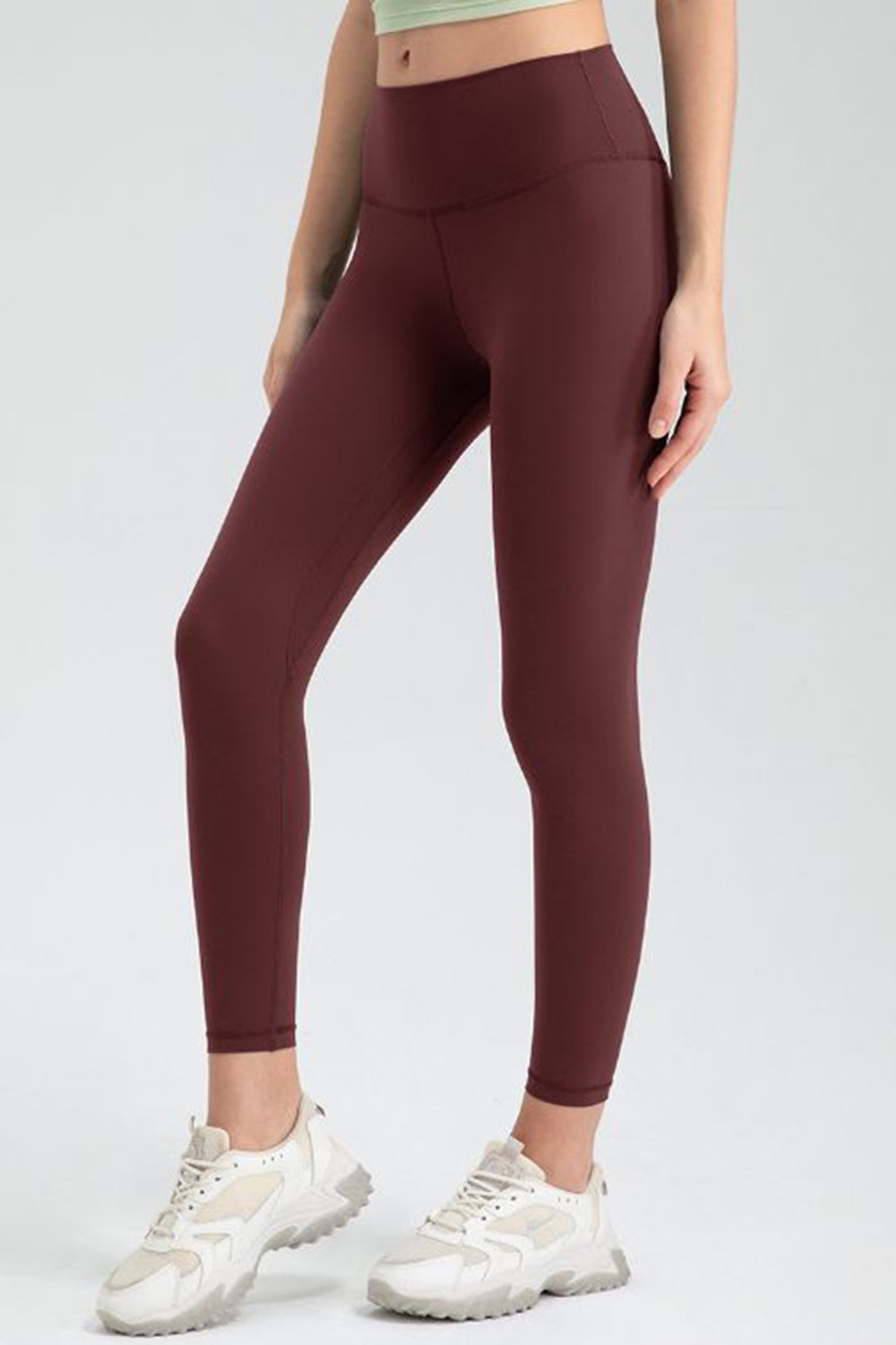 Wide Waistband Slim Fit Active Leggings - Leggings - FITGGINS