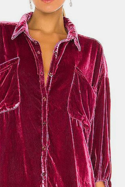 Collared Long Sleeve Button Down Shirt Fitggins