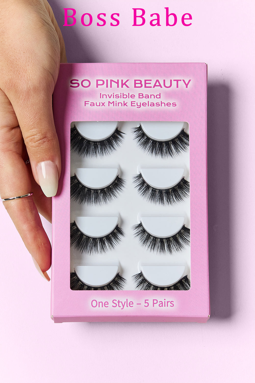 SO PINK BEAUTY Faux Mink Eyelashes 5 Pairs - - FITGGINS