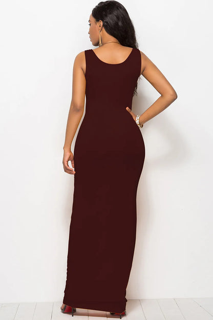 Scoop Neck Wide Strap Maxi Dress Fitggins