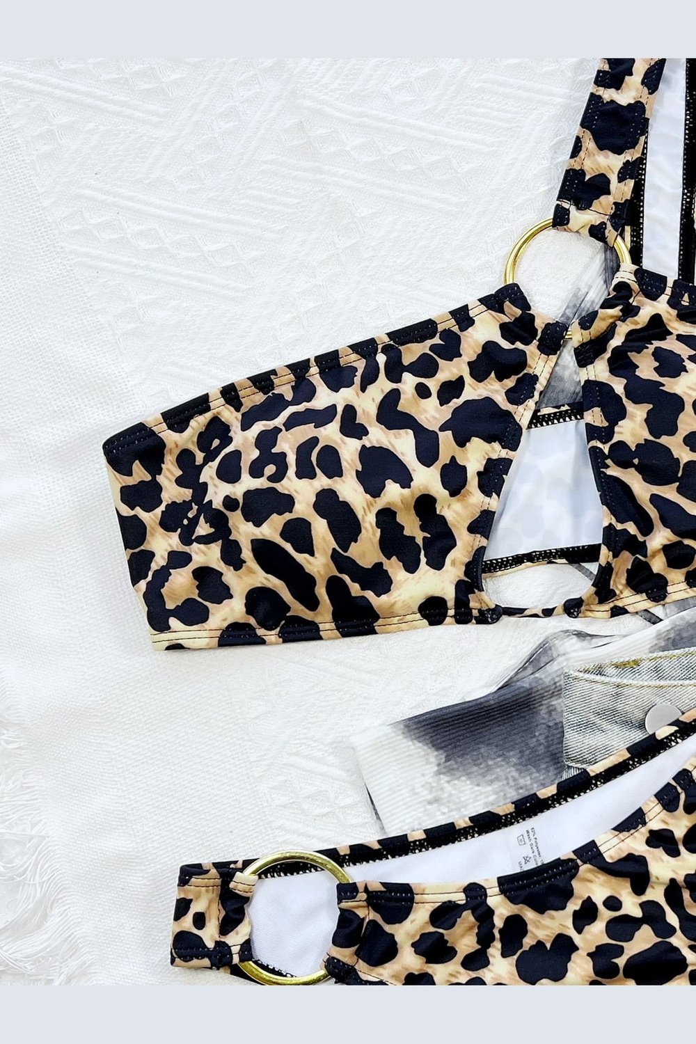 Leopard One-Shoulder Bikini Set - Bikinis & Tankinis - FITGGINS