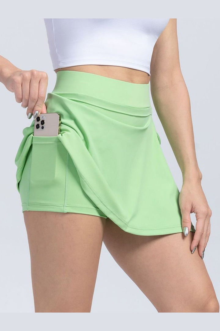 Tied High Waist Active Shorts - Short Leggings - FITGGINS