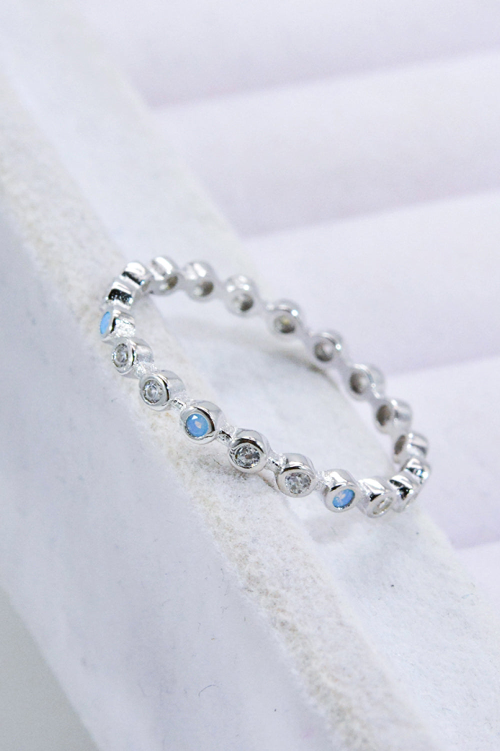 925 Sterling Silver Zircon and Natural Moonstone Ring - Rings - FITGGINS