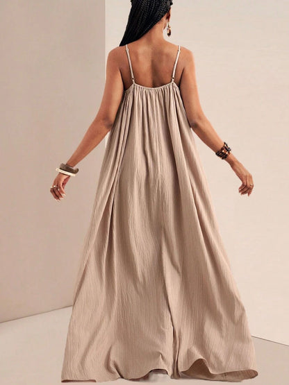 Spaghetti Strap Flowy Maxi Dress Fitggins