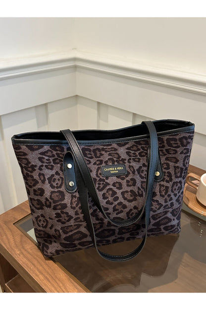 Leopard Polyester Tote Bag - Handbag - FITGGINS