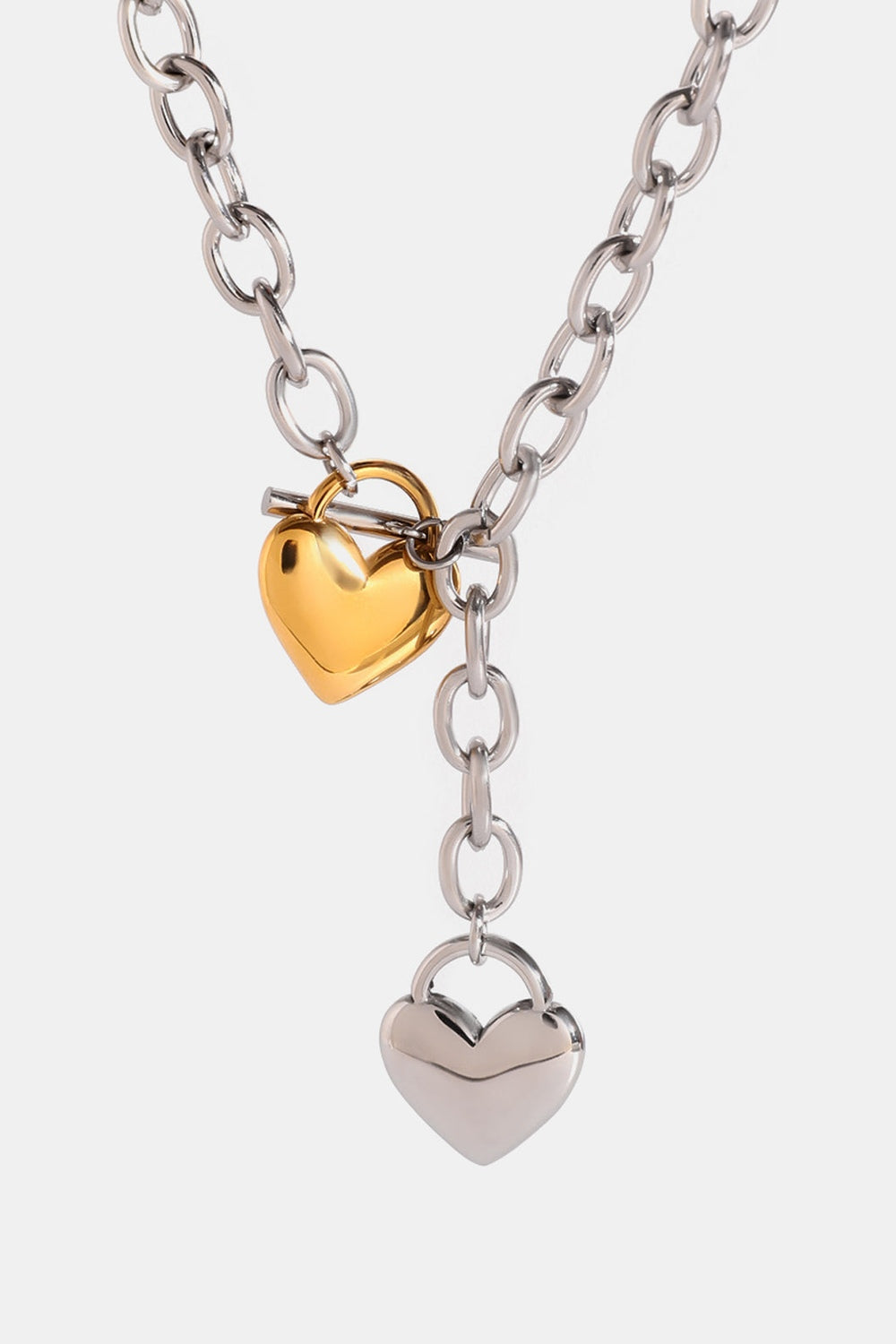 Stainless Steel Heart Chain Necklace - Necklaces - FITGGINS