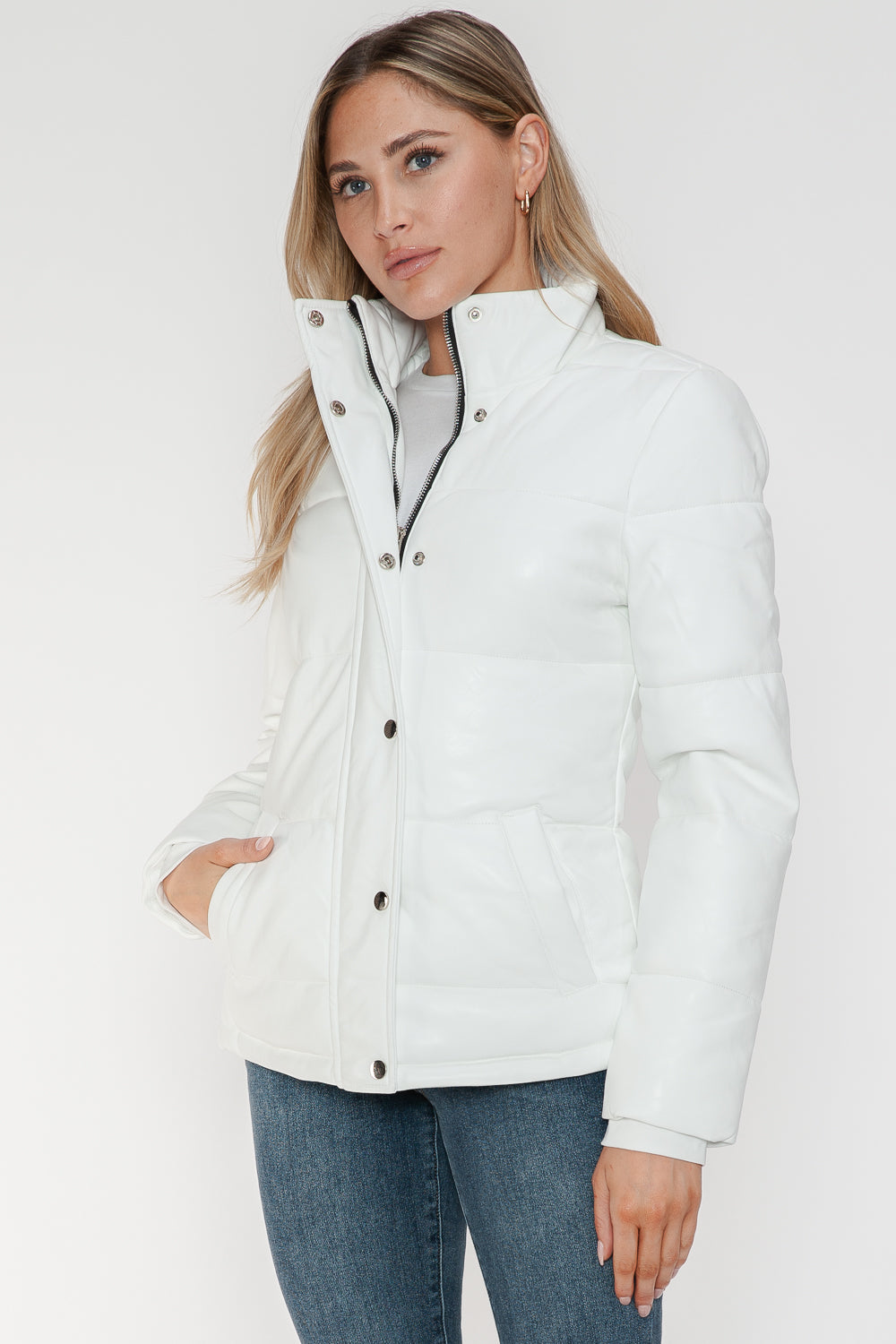 YMI Pocketed Zip Up Turtleneck Puffer Jacket - Jackets - FITGGINS