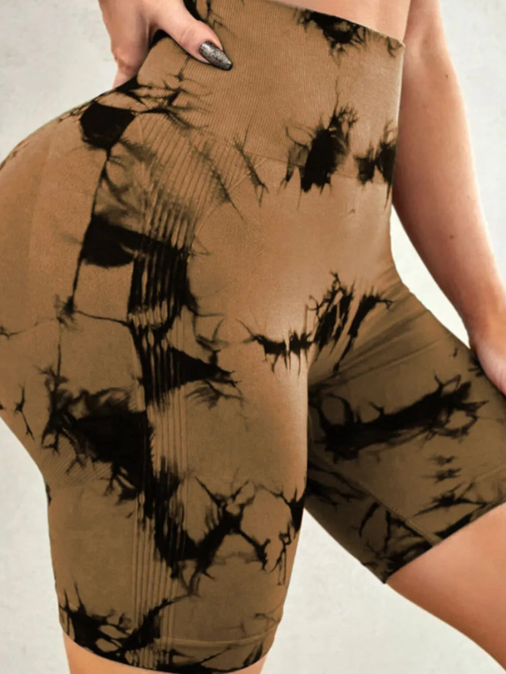 Tie-Dye High Waist Active Shorts Fitggins