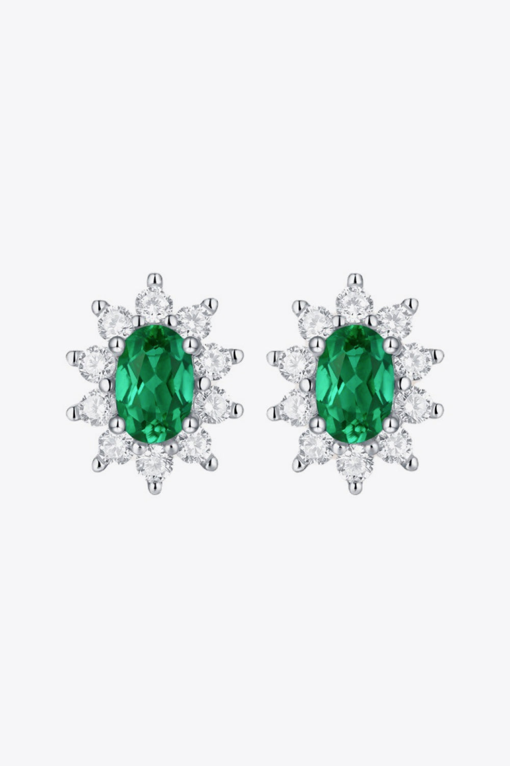 1 Carat Lab-Grown Emerald Stud Earrings - Earrings - FITGGINS