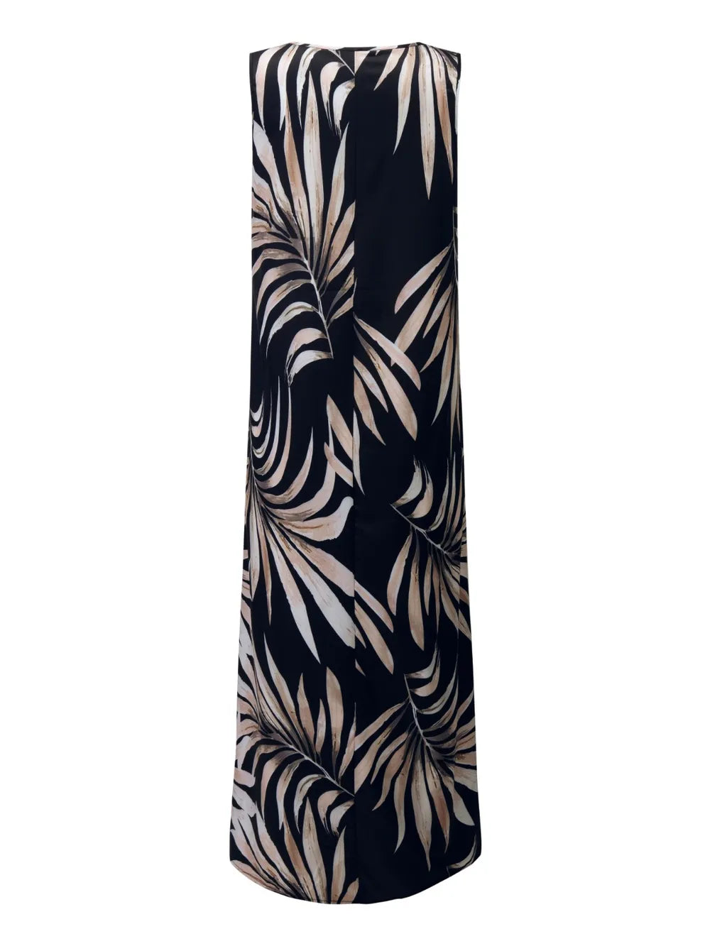 Printed Round Neck Mini Tank Dress Black Fitggins