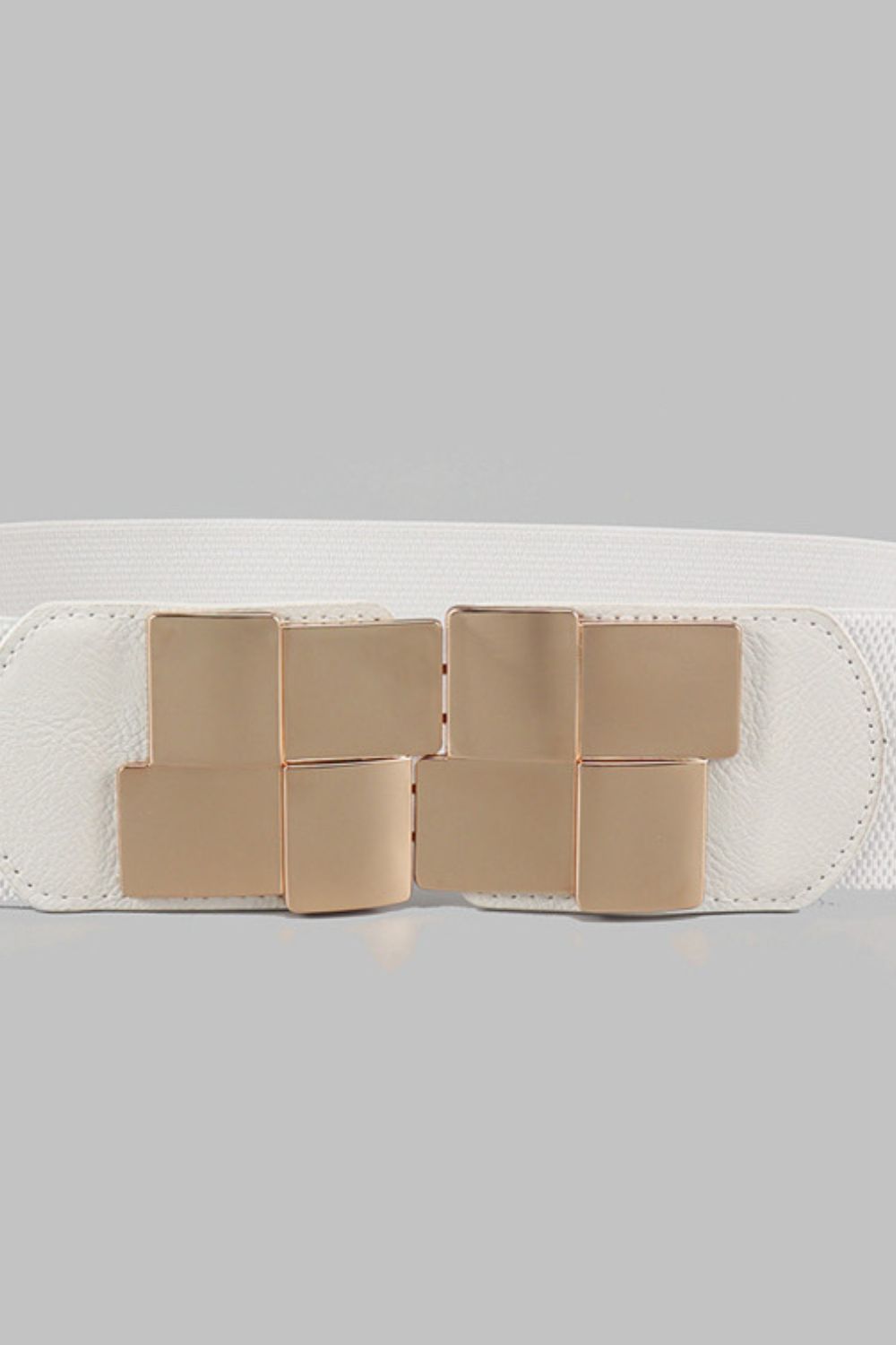 Geometric Buckle Elastic Wide Belt - Belt - FITGGINS