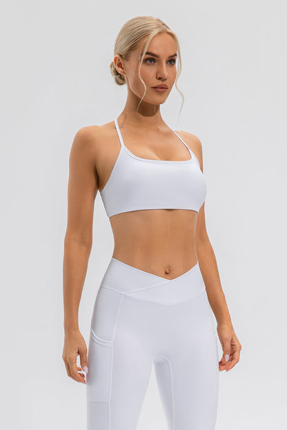 Crisscross Spaghetti Strap Active Cami - Sports Bras - FITGGINS