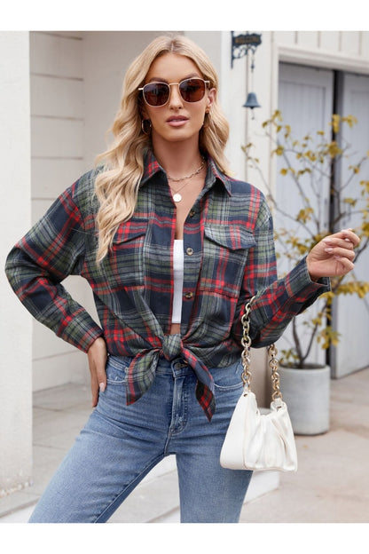 Mandy Plaid Button Up Long Sleeve Shirt Fitggins