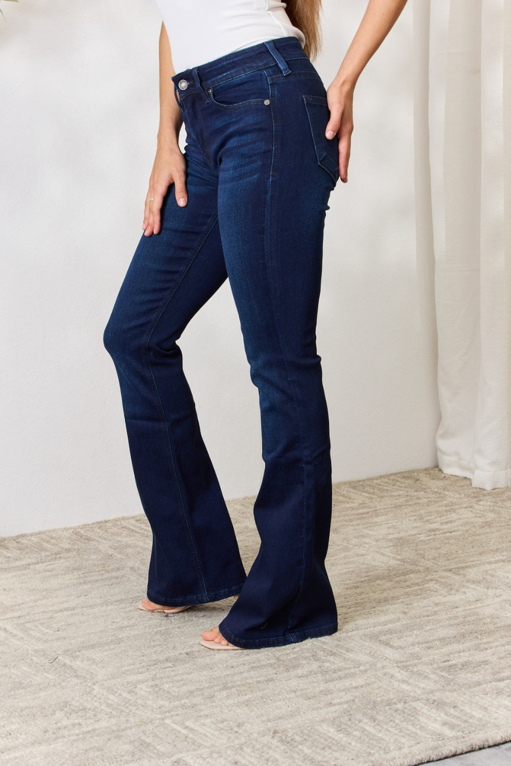 Kancan Full Size Mid Rise Flare Jeans - Jeans - FITGGINS