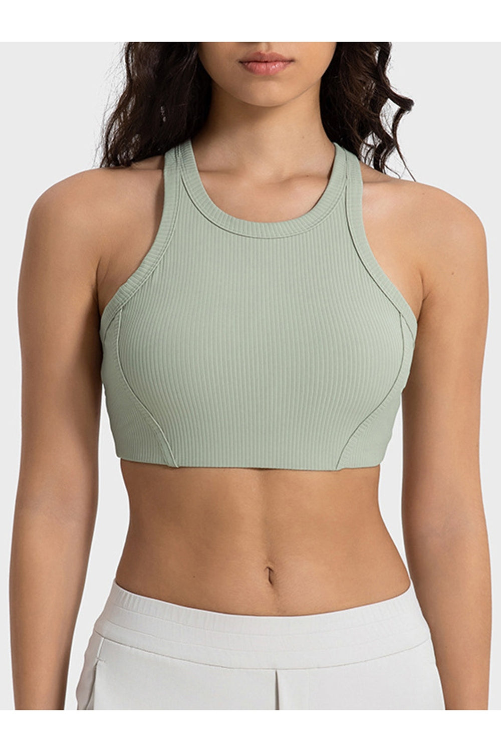 Millennia Wide Strap Cropped Sport Tank - Crop Tops & Tank Tops - FITGGINS