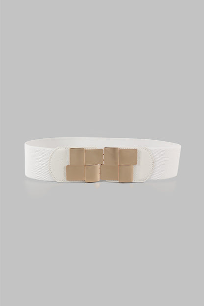 Geometric Buckle Elastic Wide Belt - Belt - FITGGINS