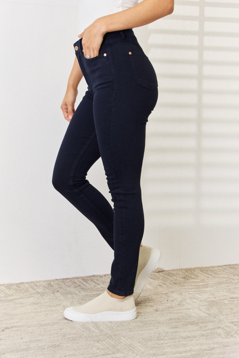 Judy Blue Full Size Garment Dyed Tummy Control Skinny Jeans - Jeans - FITGGINS