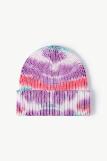 Tie-Dye Cuffed Knit Beanie - Hats - FITGGINS