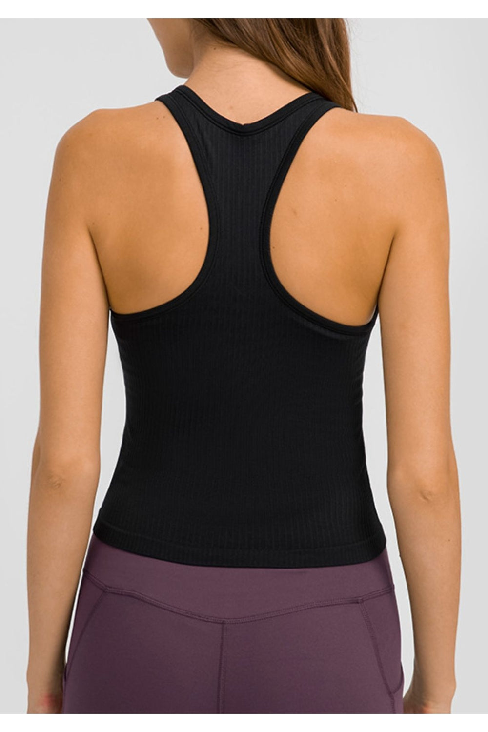 Millennia Round Neck Racerback Active Tank - Crop Tops & Tank Tops - FITGGINS