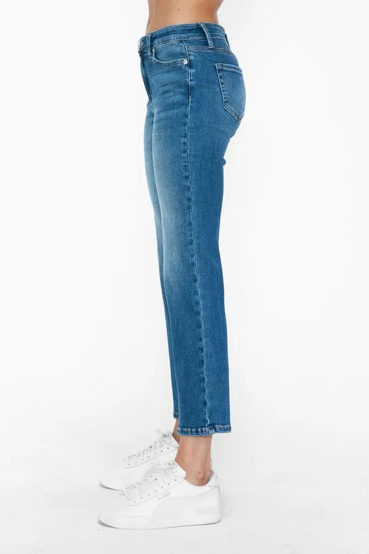 bytos Full Size Cat's Whiskers Mid Rise Ankle Jeans Fitggins