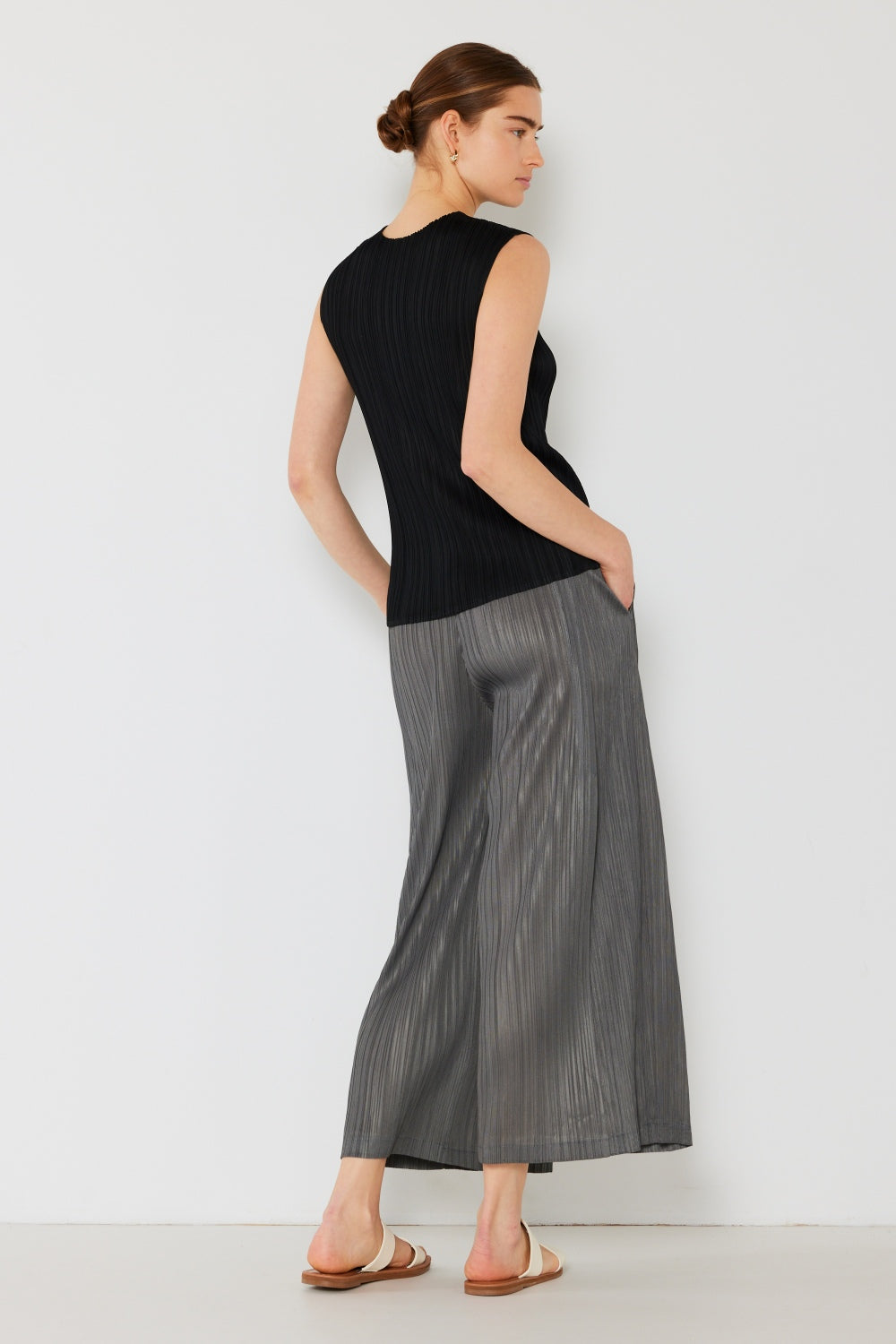 Marina West Swim Pleated Wide-Leg Pants with Side Pleat Detail - Pants - FITGGINS