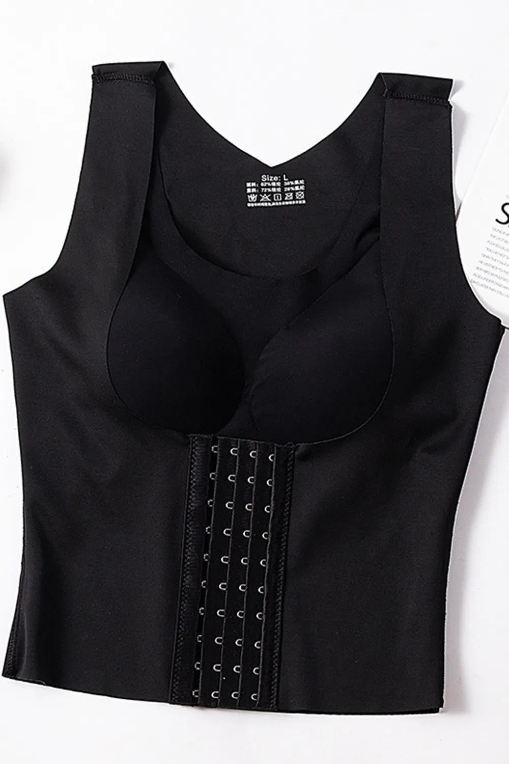 Basic Bae Scoop Neck Shapewear Tank with Removable Paddings Black Fitggins