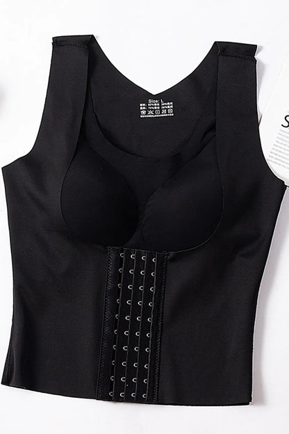 Basic Bae Scoop Neck Shapewear Tank with Removable Paddings Black Fitggins