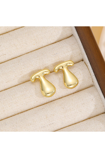 18K Gold-Plated Bubble Letter Stud Earrings - Earrings - FITGGINS