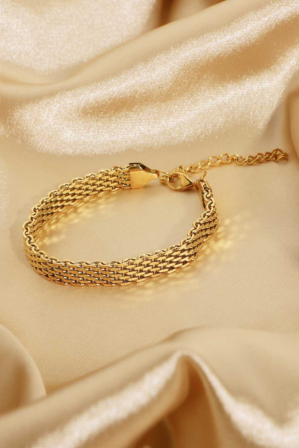 18K Gold-Plated Wide Chain Bracelet - Bracelets - FITGGINS