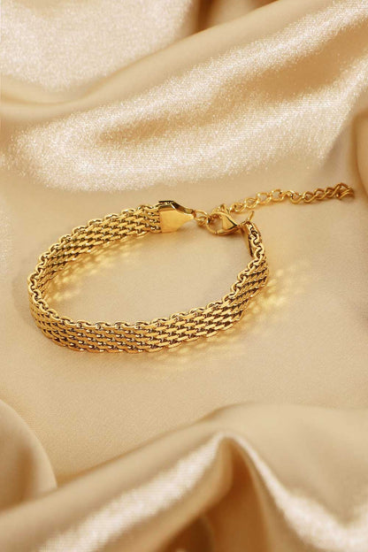 18K Gold-Plated Wide Chain Bracelet - Bracelets - FITGGINS