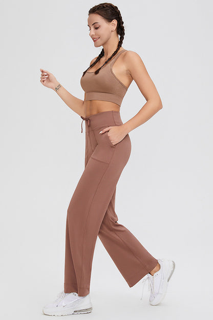 Basic Bae Full Size Drawstring High Waist Pants with Pockets - Pants - FITGGINS