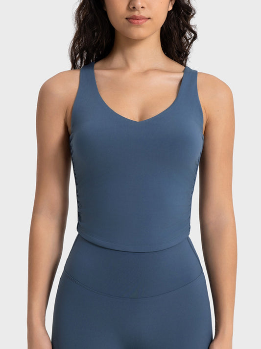 Millennia Cropped Sport Tank Peacock Blue Fitggins