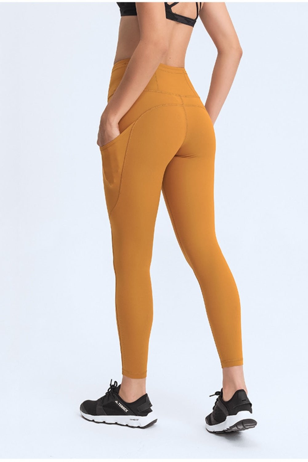 Wide Waistband Leggings with Pockets - Leggings - FITGGINS
