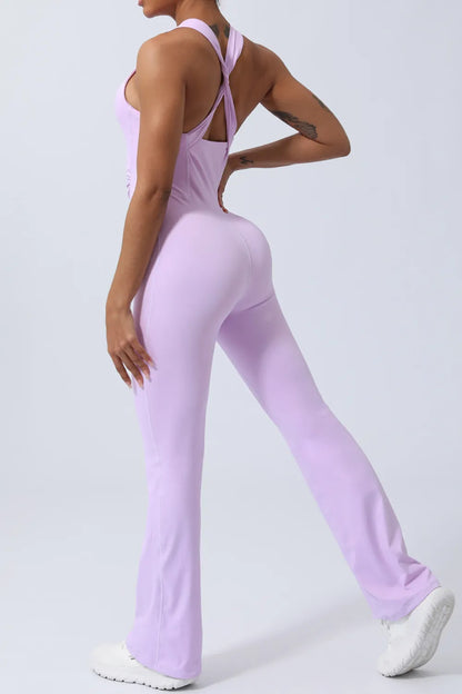 Crisscross Wide Strap Sleeveless Jumpsuit Fitggins