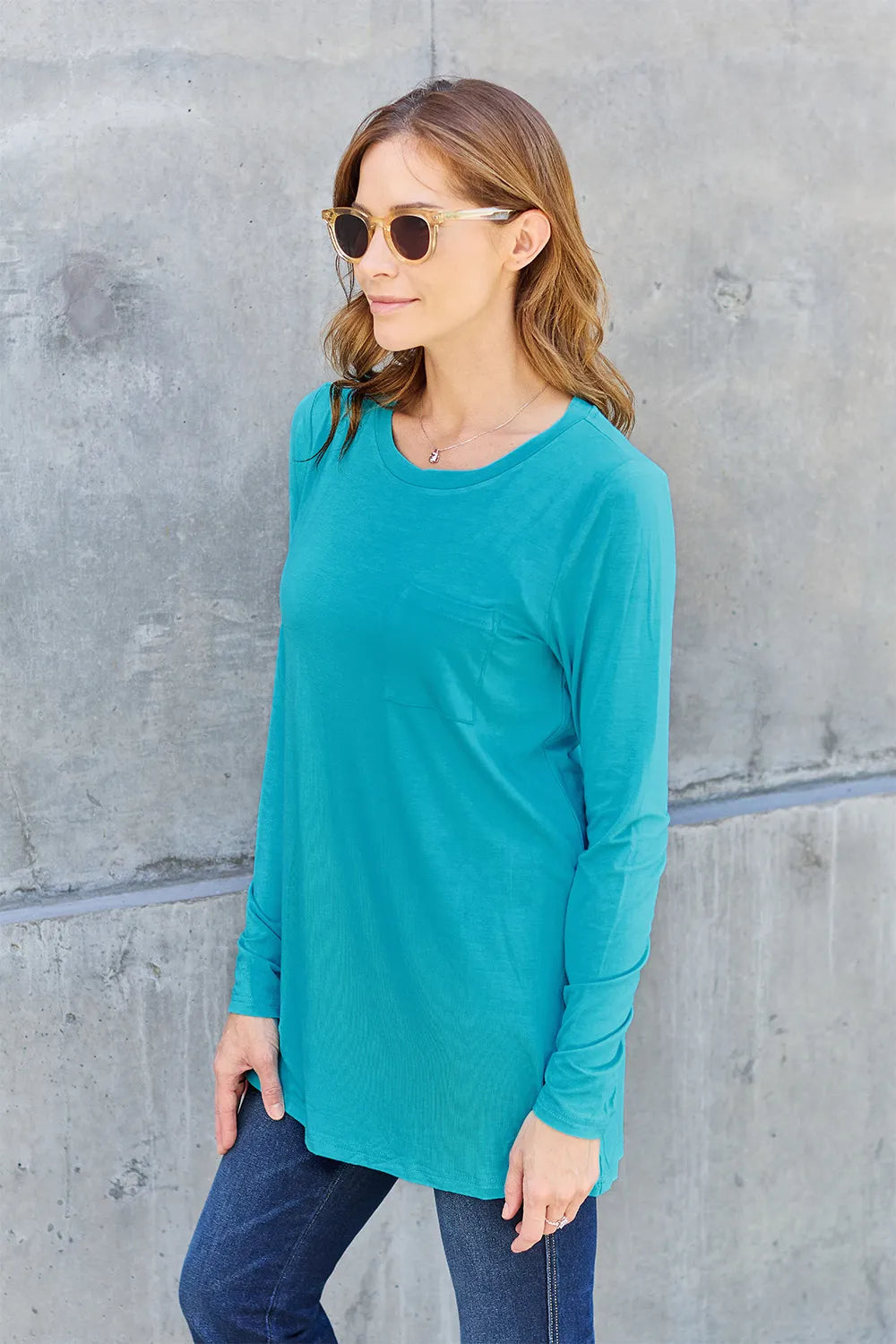 Basic Bae Full Size Round Neck Long Sleeve Top Fitggins