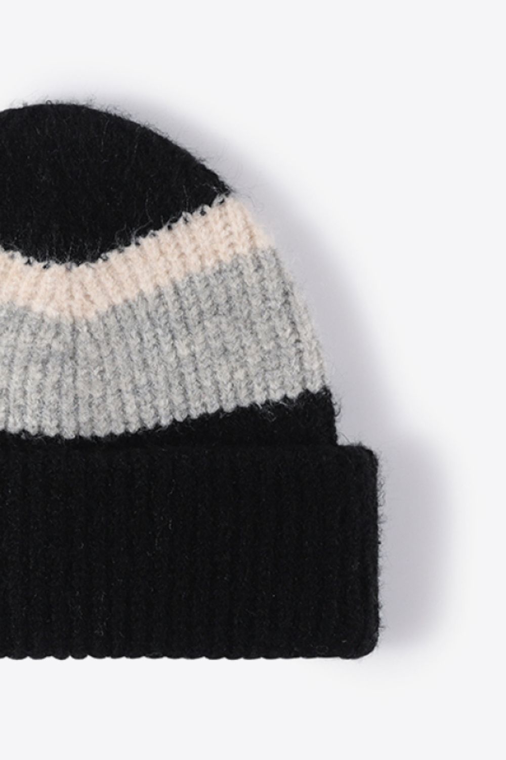 Tricolor Cuffed Knit Beanie - Hats - FITGGINS