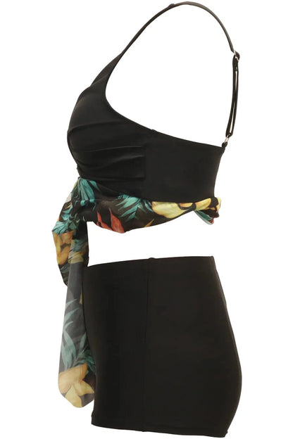 Printed Wide Strap Two-Piece Swim Set Fitggins