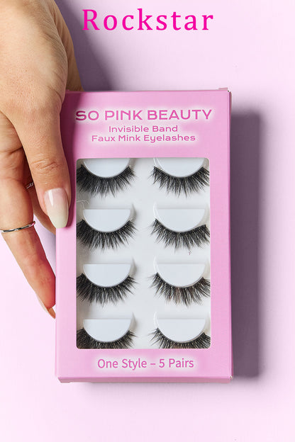 SO PINK BEAUTY Faux Mink Eyelashes 5 Pairs - - FITGGINS