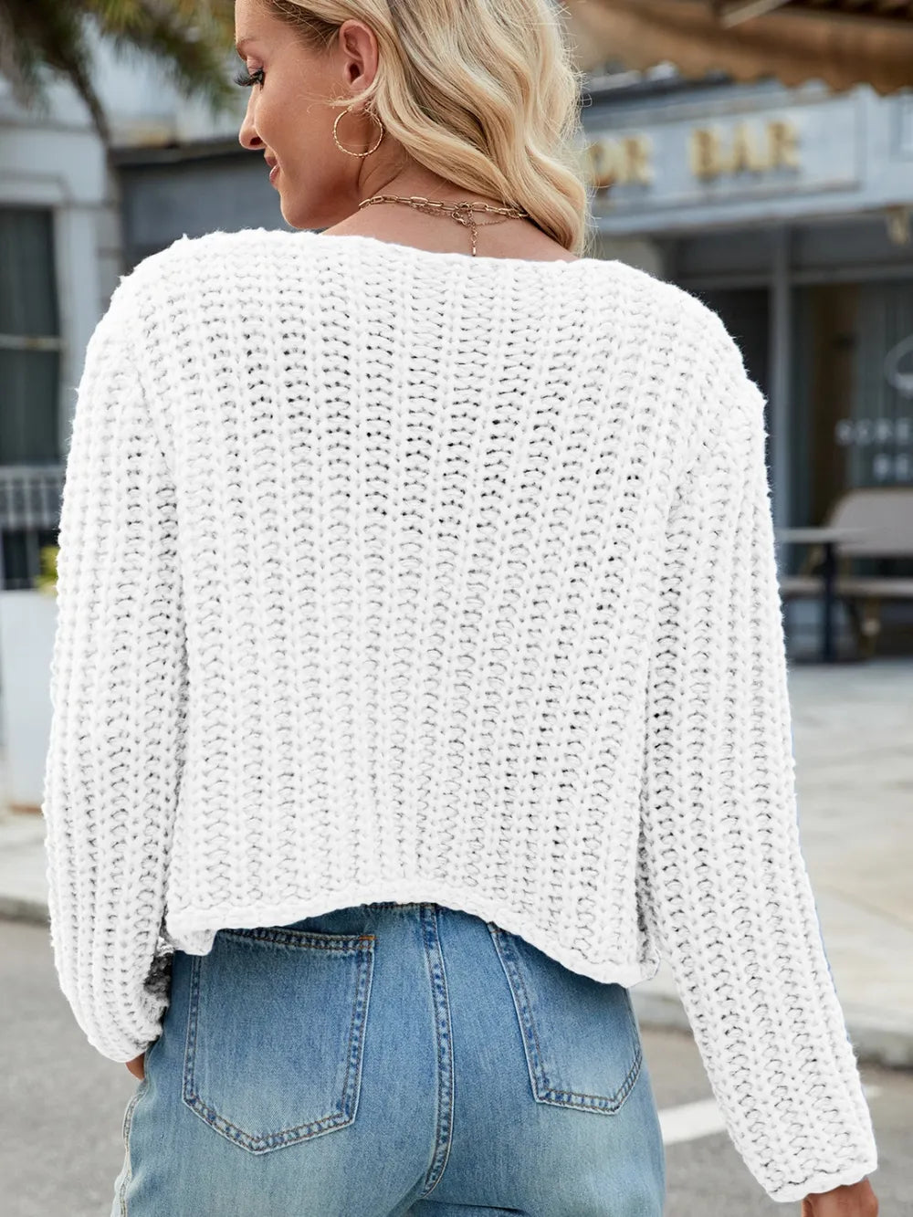 Round Neck Button Up Cardigan with Pockets Fitggins