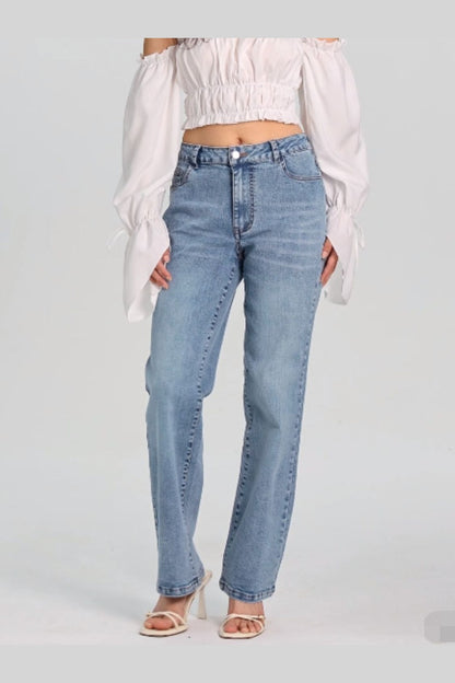 Straight Jeans with Pockets - Jeans - FITGGINS