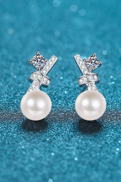 Pearl Moissanite Stud Earrings - Earrings - FITGGINS